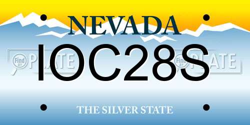 IOC28S Nevada License Plate