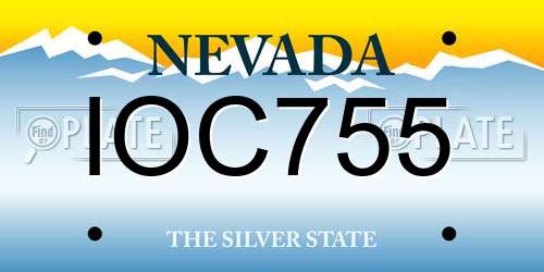 IOC755 Nevada License Plate