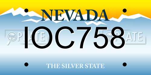 IOC758 Nevada License Plate