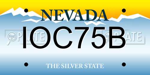 IOC75B Nevada License Plate