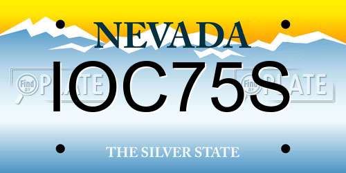 IOC75S Nevada License Plate
