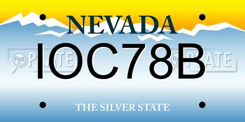 IOC78B Nevada License Plate