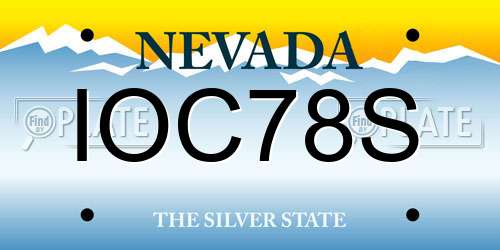 IOC78S Nevada License Plate