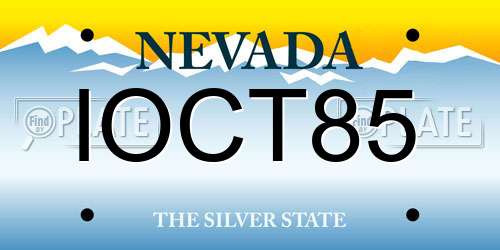 IOCT85 Nevada License Plate