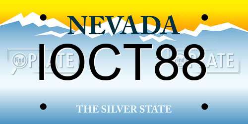 IOCT88 Nevada License Plate