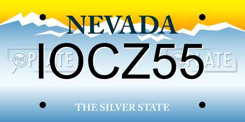 IOCZ55 Nevada License Plate