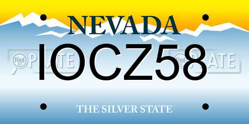 IOCZ58 Nevada License Plate