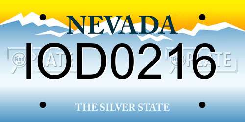 IOD0216 Nevada License Plate
