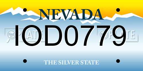 IOD0779 Nevada License Plate