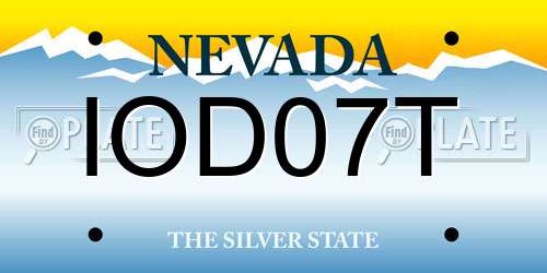 IOD07T Nevada License Plate