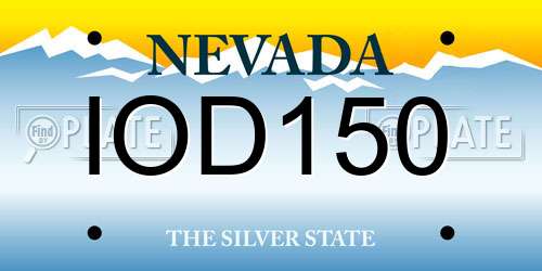 IOD150 Nevada License Plate