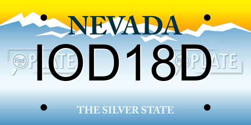 IOD18D Nevada License Plate