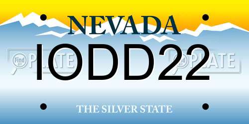 IODD22 Nevada License Plate
