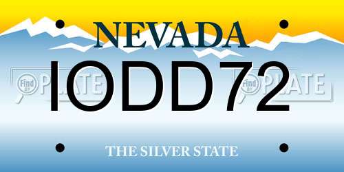 IODD72 Nevada License Plate