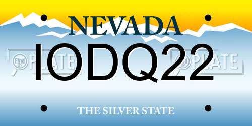 IODQ22 Nevada License Plate