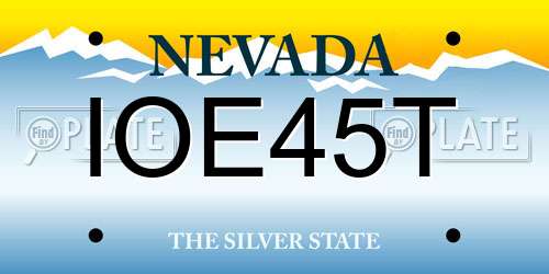 IOE45T Nevada License Plate