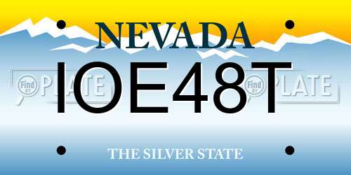 IOE48T Nevada License Plate