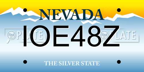 IOE48Z Nevada License Plate