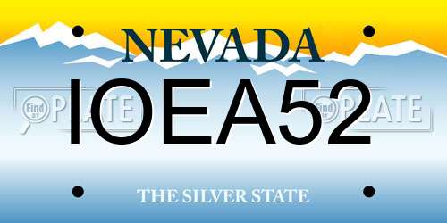 IOEA52 Nevada License Plate