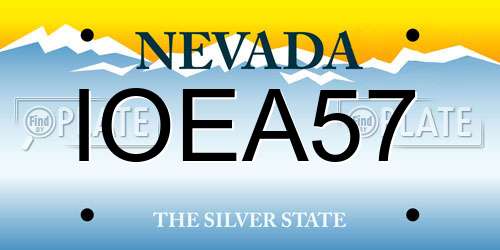 IOEA57 Nevada License Plate