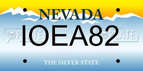 IOEA82 Nevada License Plate