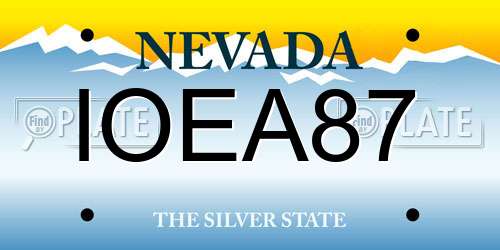 IOEA87 Nevada License Plate