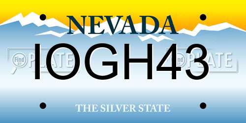 IOGH43 Nevada License Plate