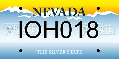IOH018 Nevada License Plate