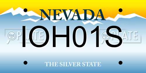 IOH01S Nevada License Plate