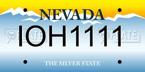 IOH1111 Nevada License Plate
