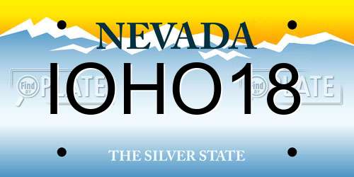IOHO18 Nevada License Plate