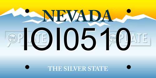 IOI0510 Nevada License Plate
