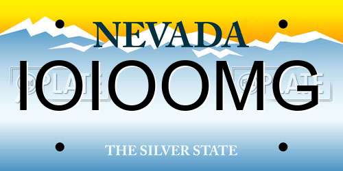 IOIOOMG Nevada License Plate