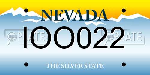 IOO022 Nevada License Plate