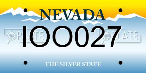 IOO027 Nevada License Plate