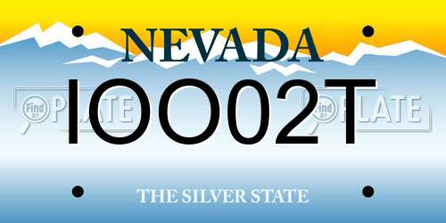 IOO02T Nevada License Plate