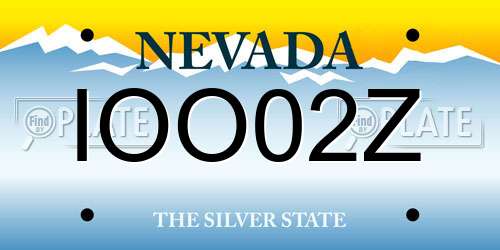IOO02Z Nevada License Plate
