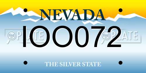 IOO072 Nevada License Plate