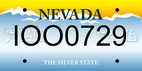 IOO0729 Nevada License Plate