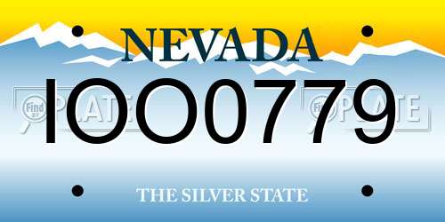 IOO0779 Nevada License Plate