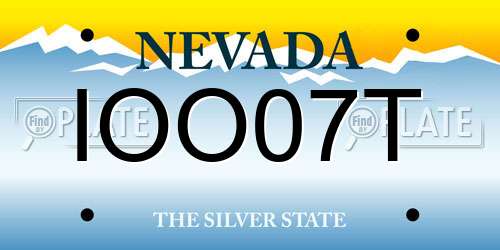 IOO07T Nevada License Plate
