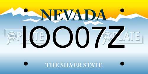 IOO07Z Nevada License Plate