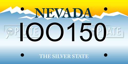 IOO150 Nevada License Plate