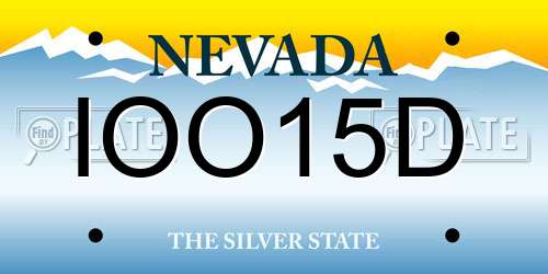 IOO15D Nevada License Plate