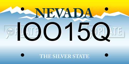 IOO15Q Nevada License Plate