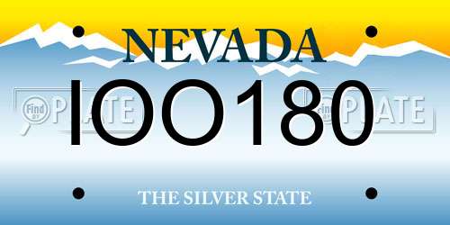 IOO180 Nevada License Plate