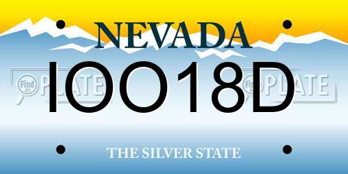 IOO18D Nevada License Plate