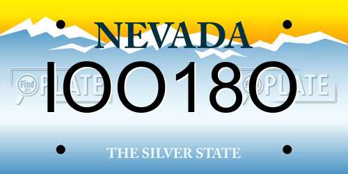 IOO18O Nevada License Plate