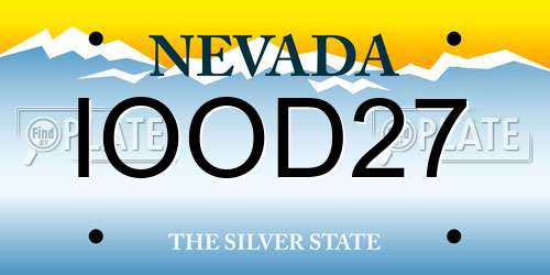 IOOD27 Nevada License Plate