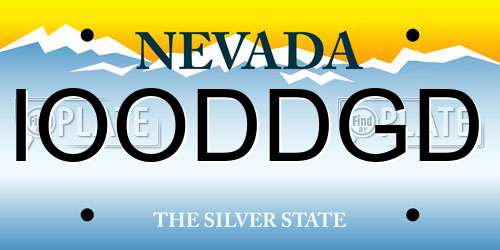 IOODDGD Nevada License Plate